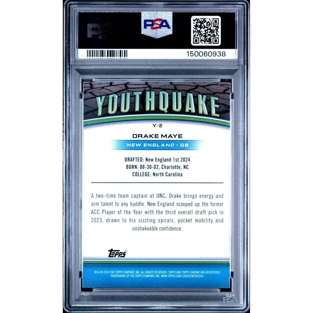 2024 Topps Chrome - Youthquake Drake Maye #Y-2 Pink Refractor (RC)
